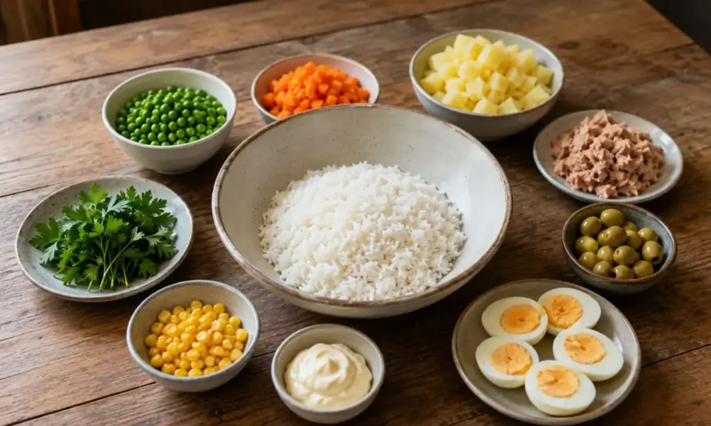 Ensaladilla Rusa de Arroz receta