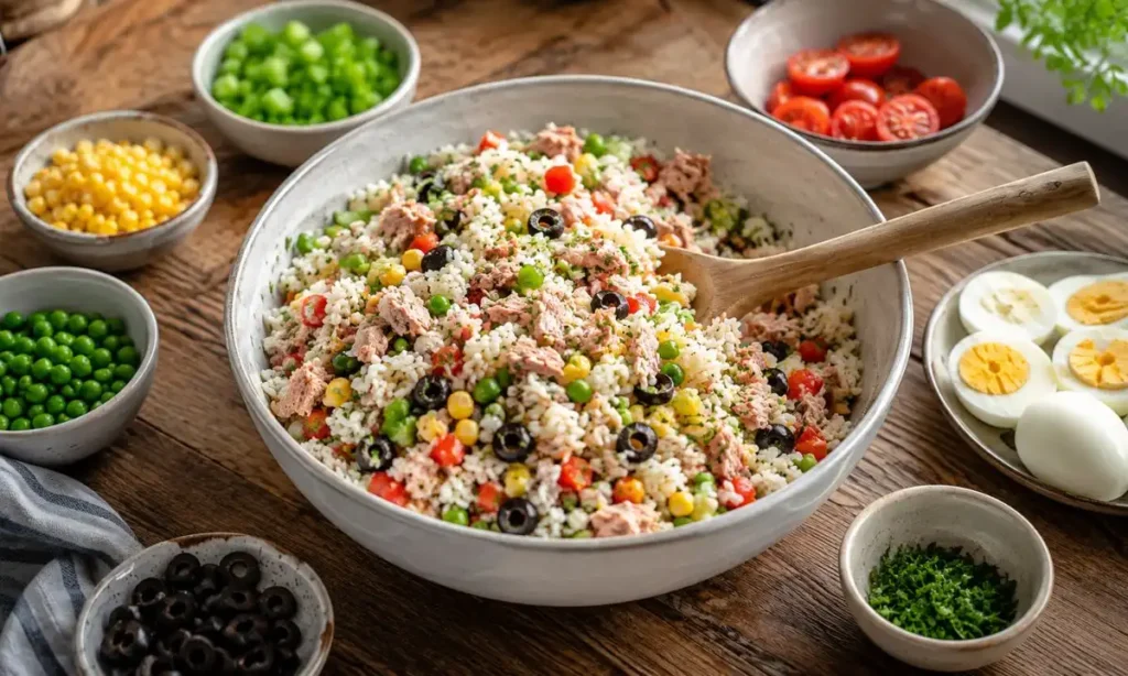 Ensalda de arroz preparación